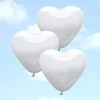 Forty Wings 50 White Heart Shape Balloons for Birthday ,Valentines Day, Wedding-thumb1