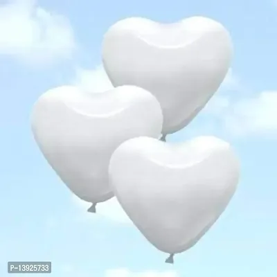 Forty Wings 50 White Heart Shape Balloons for Birthday ,Valentines Day, Wedding-thumb2