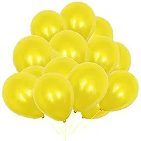 Masti Zone Pack of 100 12 inch Matallic Latex Balloons for Decoration (Yellow)-thumb2