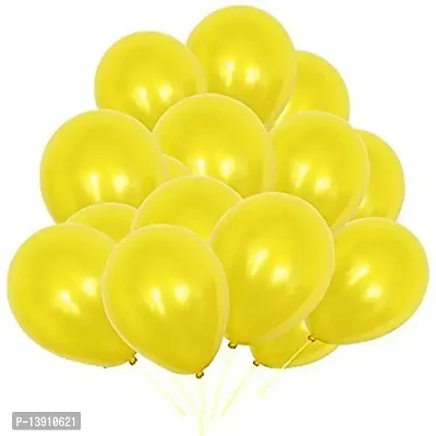 Masti Zone Pack of 100 12 inch Matallic Latex Balloons for Decoration (Yellow)-thumb3