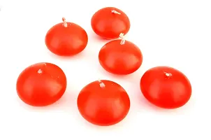 Urvi Creations Set of 6 Round Shape Wax Candles Tea Light Candles for Diwali Decoration Items and Christmas Festivals Candles (Red)-thumb1