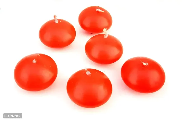 Urvi Creations Set of 6 Round Shape Wax Candles Tea Light Candles for Diwali Decoration Items and Christmas Festivals Candles (Red)-thumb2