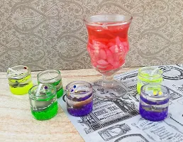 Urvi Creations Set of 6 Small Gel Candles with Glass Gel Candle Tea Light Candles for Diwali Decoration Items - Multi Color-thumb1