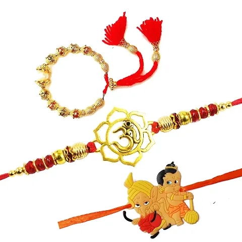 Urvi Creations Om Rakhi With Kids And Bhabhi Bangle Rakhi Lumba Kada Bhaiya Bhabhi Couple Pair Rakhi Family Combo Set