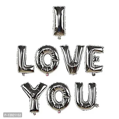 Masti Zone I Love You Silver Foil Alphabet Letter Balloon for Valentines Day Wedding Anniversary Party