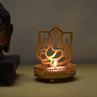 Urvi Creations Shadow Ganesh Ji Metal Tea Light Holder (8 cm x 8 cm x 11 cm)-thumb2