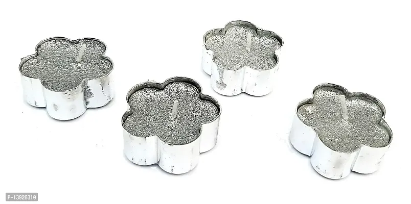 Urvi Creations 12 Pcs Silver Wax Tealight Candles for Diwali Decoration Items and Christmas Festivals Candles