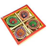 Urvi Creations Handmade Traditional Clay Mitti Diya/Deepak Oil Lamps Terracotta diyas Candles for Diwali Navratri Pooja and Diwali Decoration Lights Gift (4 Diyas Set)-thumb1