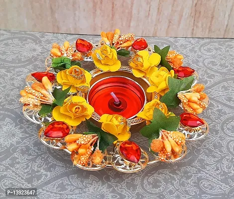 Forty Wings Handmade Flowers Tealight Diya Candle Holder for Diwali Festival Home Decorations Lights-thumb0