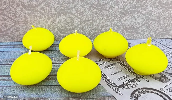 Urvi Creations Set of 6 Yellow Negets Shape Wax Candles for Diwali Decoration Items and Christmas Festivals Candles -Multi