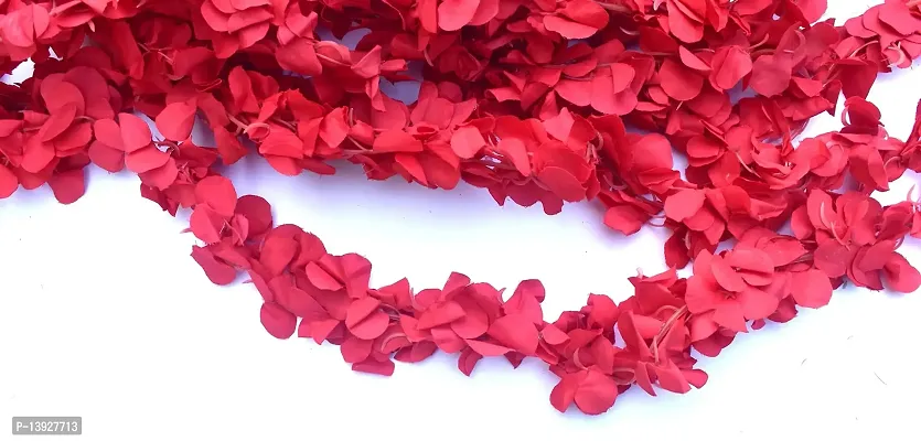 Forty Wings 10 Pcs Jasmine Red Satain Less Flowers Garlands for Wedding Party Outdoor Garden Office Home Bedroom Wall Navratra Festival Decor-thumb3