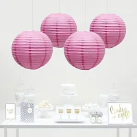 Masti Zone Pack of 3 Pink Colors Round Paper Lantern for Home Decoration (Pink Colors Round Paper Lantern 10 * 10)-thumb2