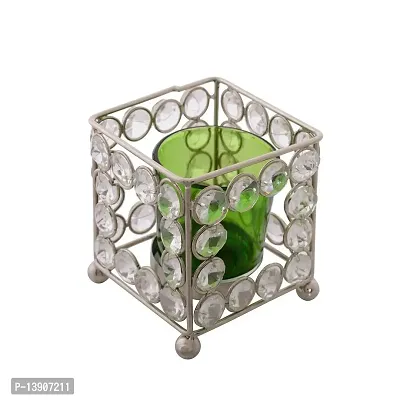 Urvi Creations Crystal Tealight Candle Holder for Diwali, Home Decoration and Best Gift for Diwali