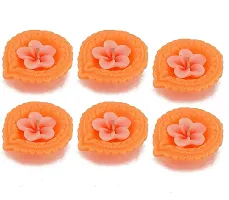 Forty Wings Set of 6 Diya Shape Flower Flotting Wax Candles Assorted Colour for Diwali Wedding Festival Decoration Items Candles Diya for Pooja-thumb1