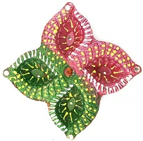 Urvi Creations Handmade Earthen Clay Terracotta Decorative Diya for Pooja/Rangoli (Set of 3) (10 x 8 x 12 cm, Multi-Color) ?-thumb2