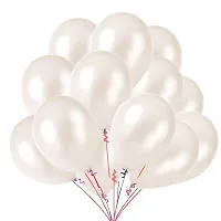 Masti Zone Pack of 100 12 inch Matallic Latex Balloons ( White )-thumb2