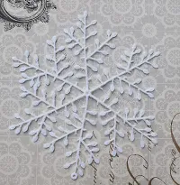 Forty Wings 3 Pcs Christmas Tree Hanging White Glitter Snow Flakes for Christmas Ornaments Bells Xmas Tree Hangings Ornaments for Christmas Decoration Items for Home Decoration Christmas Party #107-thumb4