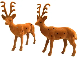 Urvi Creations Christmas Xmas Party Decoration 1 Pair Deer Set (6') Table Centerpiece,Candle Tealight Holder Home for Christmas Decoratio-thumb2