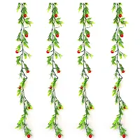 Urvi Creations Set of 2 Red Berries/Cherry Artificial Flowers Garlands for Diwali,Navratra Festival Home,Tempe Wedding Decoretion-thumb2