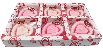 Urvi Creations Set of 6 Diya Heart Shape Wex Floating Candles for Diwali Home Decor-thumb3