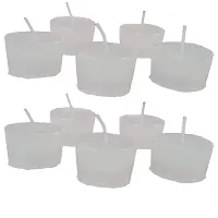 Urvi Creations 20 White Glass Wax Cube Tealight Candles for Diwali Decoration Items and Christmas Festivals Candles -Multi-thumb2