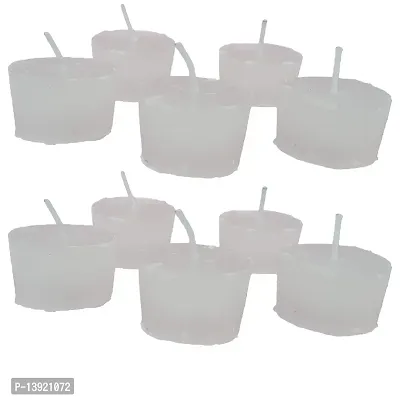 Urvi Creations 20 White Glass Wax Cube Tealight Candles for Diwali Decoration Items and Christmas Festivals Candles -Multi-thumb3