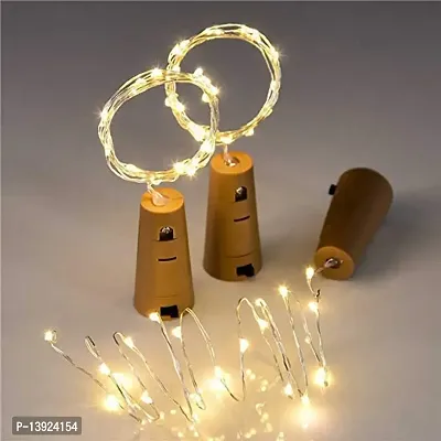 Urvi Creations 1 Pcs of 20 LED Wine Bottle Cork Lights Copper Wire String Lights, 2M Battery Operated Wine Bottle Fairy Lights Bottle for Diwali,Christmas Home Decoration DIY Art and Craft