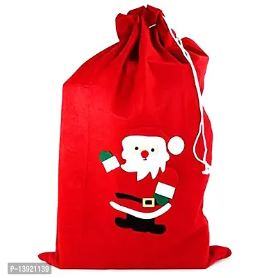 Urvi Creations Christmas Santa Drawstring Gift Bag, Reusable Candy Bags for Festival,Party Candy Bag for Xmas Christmas Party (8 x 12 )-thumb0