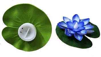 Forty Wings Led Waterproof Battery Operated Artificial Floating Lotus Flower Automatic Water Sensor Led Lotus Flower Water Led Candles for Diwali , Wedding Home Decoration-thumb1