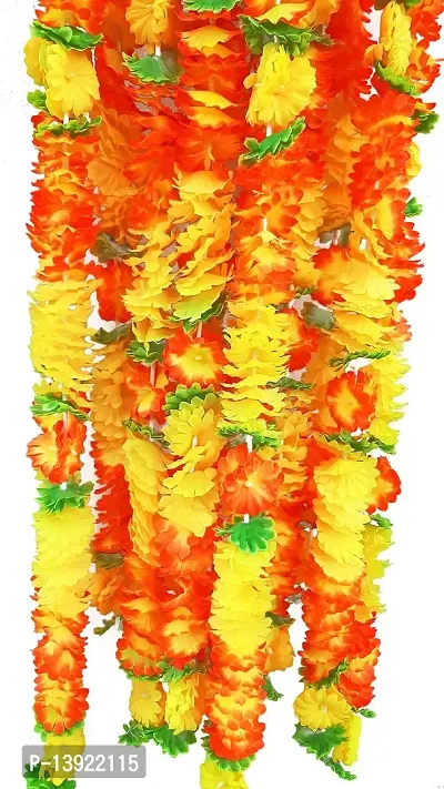 URVI Creation Set of 5 Multi Artificial Flowers Garlands Toran Wall Door Hangings for Diwali,Navratra,Durga Pooja Festival Home,Tempe Wedding Decoretion