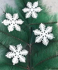 Forty Wings 4 Pcs Christmas Tree Hanging White Glitter Snow Flakes for Christmas Ornaments Bells Xmas Tree Hangings Ornaments for Christmas Decoration Items for Home Decoration Christmas Party #113-thumb1