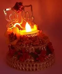 URVI Creation Handmade Beautiful Shado Ganesh Tea Light Diya Candle Holder for Diwali Decoration  Home Decoration 6-thumb1