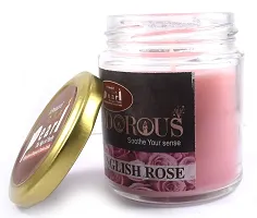 Urvi Creations English Rose Flavor Aroma Fragrance,Scented Jar Wax Candle for Diwali Decoration Items and Christmas Festivals Candles-thumb2