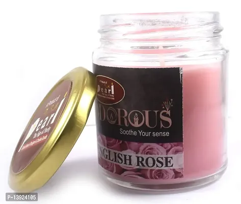 Urvi Creations English Rose Flavor Aroma Fragrance,Scented Jar Wax Candle for Diwali Decoration Items and Christmas Festivals Candles-thumb3