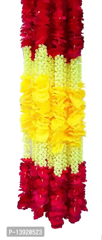 URVI Creation Set of 5 Multi Yellow Artificial Flowers Garlands Toran Wall Door Hangings for Diwali,Navratra,Durga Pooja Festival Home,Tempe Wedding Decoretion-thumb5