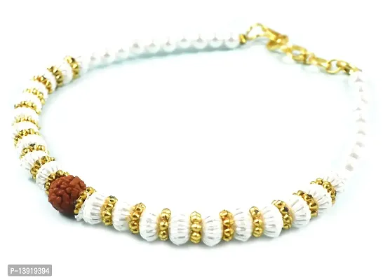 Urvi Creations Set of 2 Jewel Pearl Beaded Bracelet Rakhi for Brother, Rakhi Combo for Bhaiya, Bracelet Bhaiya Rakhii-thumb3
