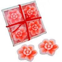 Forty Wings Set of 4 Rose Flower Shape Flotting Candles for Diwali Wedding Festival Decoration Items-thumb2