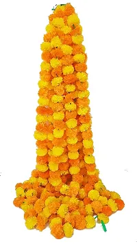 Forty Wings 10 Mango Lemon Yellow Artificial Marigold Flower/Genda Phool Garlands String Door Torang for Diwali Wedding,Navratri,Durga Pooja Ganpati Pooja Mehandi Party Festival Home Decoration-thumb1