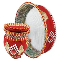 Urvi Creations Karwa Chauth Special Decorated Colorful Karwa Channi Chalni-thumb1