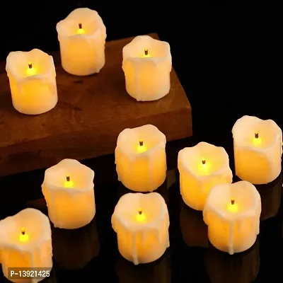 Urvi Creations Set of 12 Smokeless, Flameless, Battery Operated Led Tea Light Candles Diya for Diwali Gift