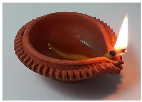 Urvi Creations Diwali Diya Set of 11 Handmade Earthen Traditional Diwali Diya Oil Lamps for Pooja-thumb2