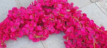 Forty Wings Set of 5 Pink Artificial Fake Silk Cherry Blossom Garland String Creeper/Door Wall Hanging for Diwali Festival Wedding Christmas Home Decoration Item-thumb3