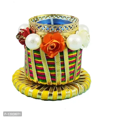 Urvi Creations Latest Flower Work Multi Tealight Diya Candle Holder for Diwali Festival Home Decorations Lights-thumb0