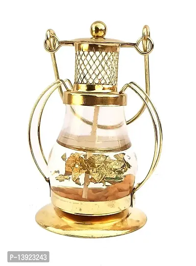 Urvi Creations 1 Pcs Small Golden Gel Candles Lantern Tea Light Candles for Diwali Decoration Items - Multi Color