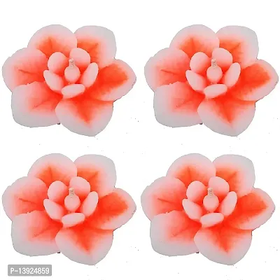 Forty Wings Set of 8 Rose Shape Assorted Colour Floatting Candles Tealight Candles for Diwali Wedding Festival Decoration Items Diwali Lighting for Home Decore-thumb3