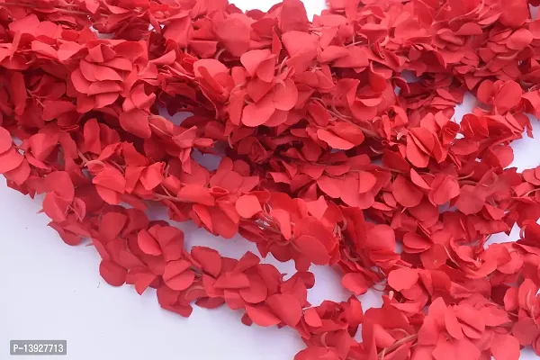 Forty Wings 10 Pcs Jasmine Red Satain Less Flowers Garlands for Wedding Party Outdoor Garden Office Home Bedroom Wall Navratra Festival Decor-thumb2