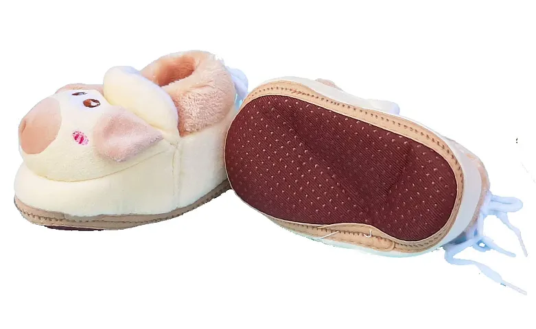 ToyToon Cute Fancy Light Peach Brown Booties/Shoes 0-6 Months for Babies Boys and Girls Unisex