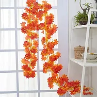 Forty Wings Set of 2 Artificial Maple Leaf Garland /Creeper /Door Wall Hanging for Diwali Festival Wedding Christmas Decoration Item ( 9 Feet)-thumb3