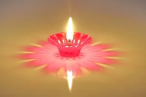 Urvi Creations Acrylic Floating Transparent Tea Light Candle Holder for Diwali Home Decoration (Multicolour)-thumb2