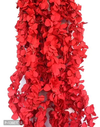 Forty Wings 10 Pcs Jasmine Red Satain Less Flowers Garlands for Wedding Party Outdoor Garden Office Home Bedroom Wall Navratra Festival Decor-thumb0